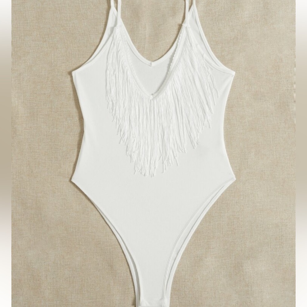White Bodysuit with Fringe